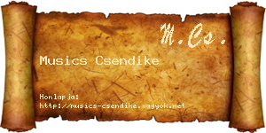 Musics Csendike névjegykártya